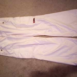 EUC Kik Girl white size small 34" waist raver parachute phat pants